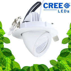 Spot encastrable 12W - LED CREE - 360° pour l'éclairage de tableaux et murs végétaux
