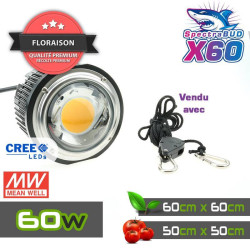 SpectraBUD X60 - Lampe horticole LED haut de gamme, étanche et silencieuse pour la culture de plantes