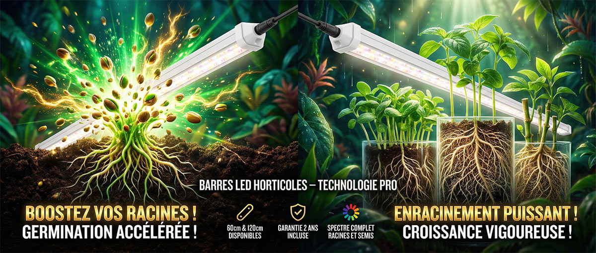 Tubes LED pour jeunes plantes